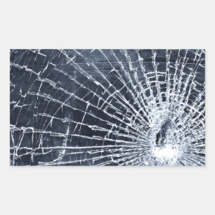 Sticker Rectangulaire Verre cassé