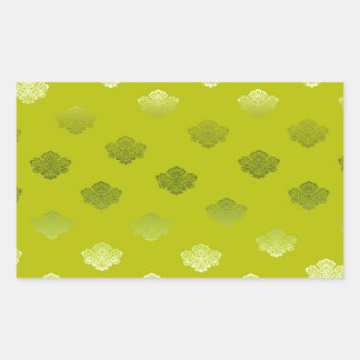 Sticker Rectangulaire vert clair sikl argent blanc ornements