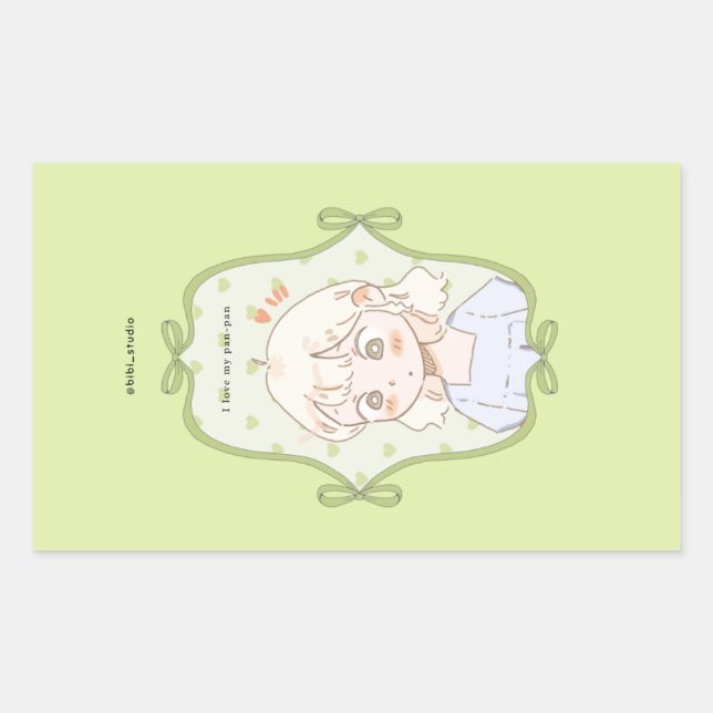 Sticker Rectangulaire Vert doux  (Devant)