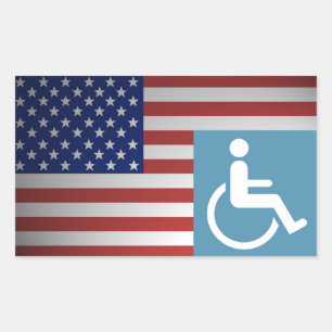 Sticker Rectangulaire Vétéran américain handicapé