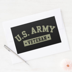 Sticker Rectangulaire Vétéran de l'armée américaine drapeau américain Ét