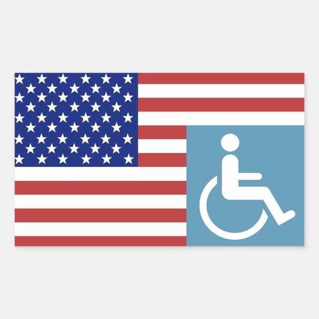 Sticker Rectangulaire Vétérinaire américain handicapé (Devant)