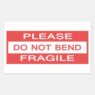 Sticker Rectangulaire Veuillez ne pas plier l'autocollant