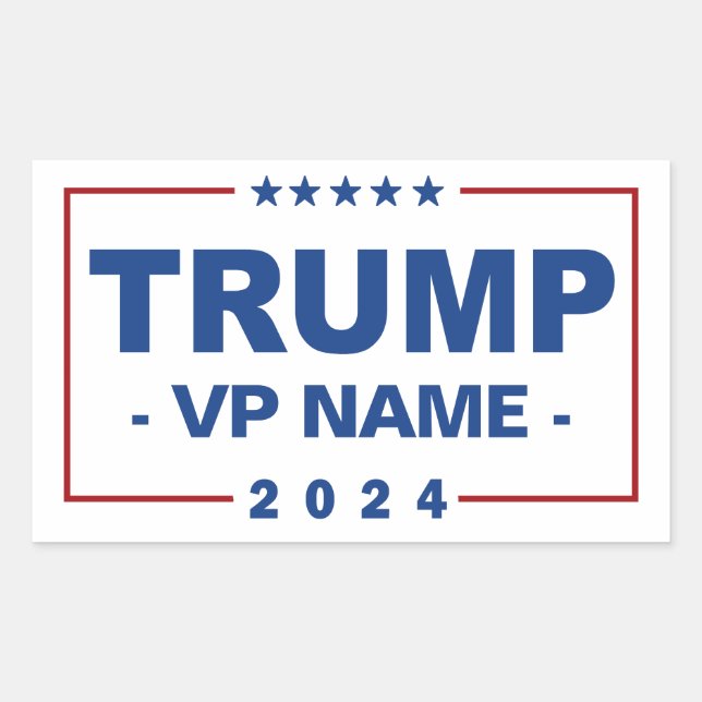 Sticker Rectangulaire Vice-président Trump 2024 sur mesure (Devant)