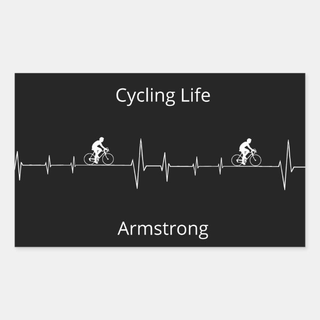 Sticker Rectangulaire Vie cyclable, Heartbeat personnalisable (Devant)