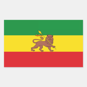 Sticker Rectangulaire Vieux drapeau éthiopien
