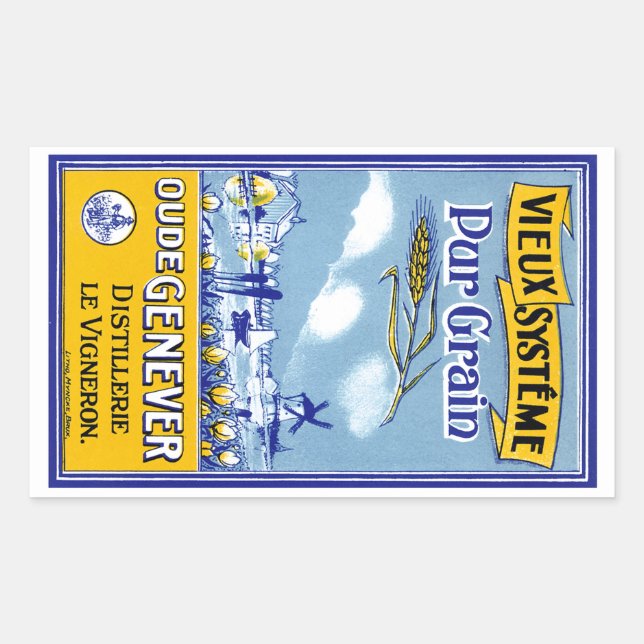 Sticker Rectangulaire Vieux Systeme Pur Grain (Devant)