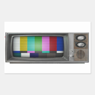 Sticker Rectangulaire Vieux TV