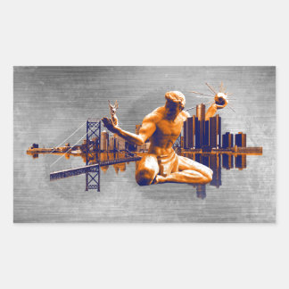 Sticker Rectangulaire Ville de Détroit