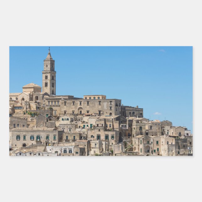 Sticker Rectangulaire Ville de Sassi di Matera en Italie (Devant)