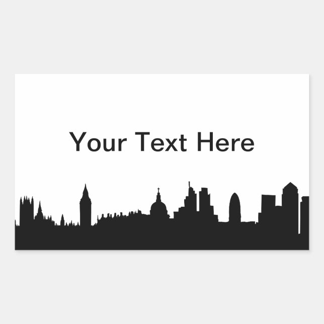 Sticker Rectangulaire Ville silhouette de Londres (Devant)