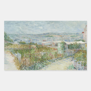 Sticker Rectangulaire Vincent van Gogh - Montmartre : Derrière le Moulin