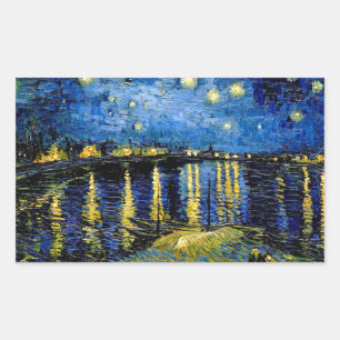 Sticker Rectangulaire Vincent Van Gogh Starry Night Over the Rhone 1888