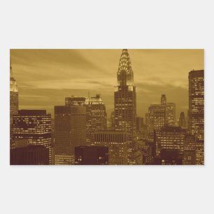 Sticker Rectangulaire Vintage New York Manhattan