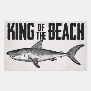Sticker Rectangulaire Vintage Shark Beach King