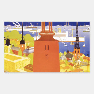 Sticker Rectangulaire Vintage Stockholm