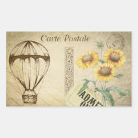 Vintage voyage HotAir Balloon Post Card Scrapbook