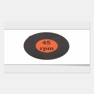 Sticker Rectangulaire Vinyl record vintage 45 tr/min 7 po single