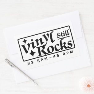 Sticker Rectangulaire Vinyl Rocks 33 tr/min 45 tr/min