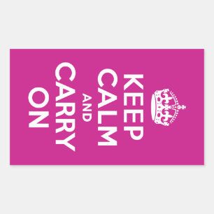 Sticker Rectangulaire Violet rouge Restez calme et continuez