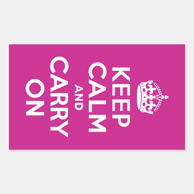 Sticker Rectangulaire Violet rouge Restez calme et continuez (Devant)