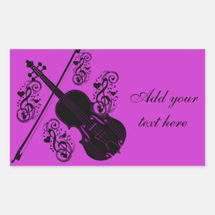 Sticker Rectangulaire Violon,Amour qui berce_
