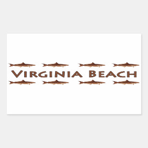Sticker Rectangulaire Virginia Beach Cobia Saltwater Fishing Logo