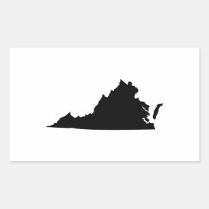 Sticker Rectangulaire Virginie en noir et blanc