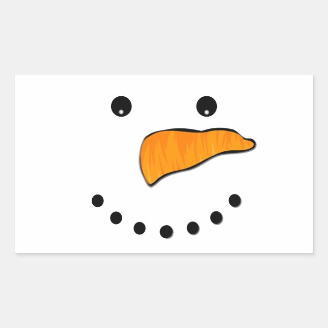 Sticker Rectangulaire Visage de neige (Devant)