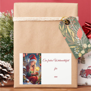Sticker Rectangulaire Voeux de Noël