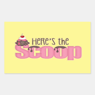 Sticker Rectangulaire Voici l'autocollant de crème glacée de scoop