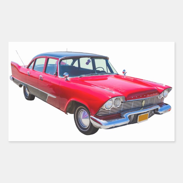 Sticker Rectangulaire Voiture classique Plymouth Savoy 1958 (Devant)
