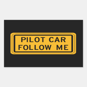 Sticker Rectangulaire Voiture pilote Suivez-moi