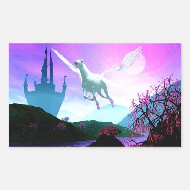 Sticker Rectangulaire Vol du Pegasus (Devant)