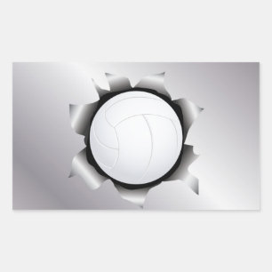Sticker Rectangulaire volley-ball sur tôle