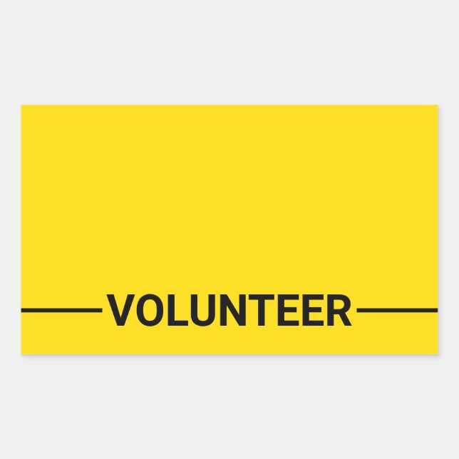 Sticker Rectangulaire Volontaire jaune vierge (Devant)