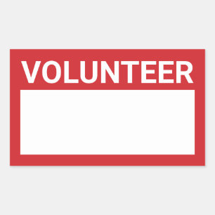 Sticker Rectangulaire Volontaire Red Blank