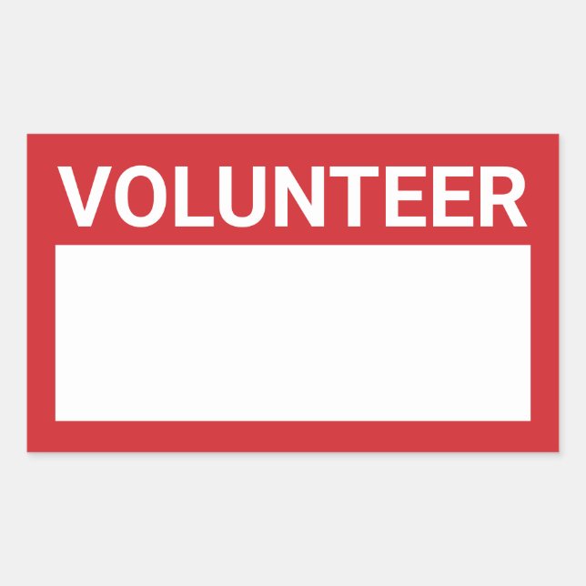 Sticker Rectangulaire Volontaire Red Blank (Devant)