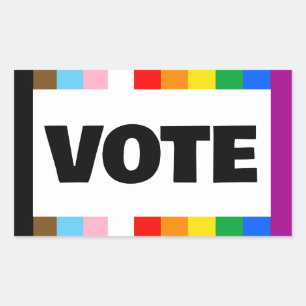 Sticker Rectangulaire Vote pour les droits LGBTQ+