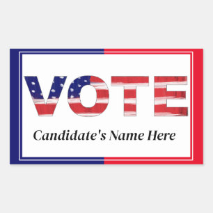Sticker Rectangulaire Vote Rouge/Bleu