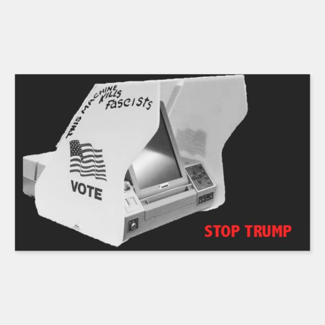 Sticker Rectangulaire Voter contre le fascisme (Devant)