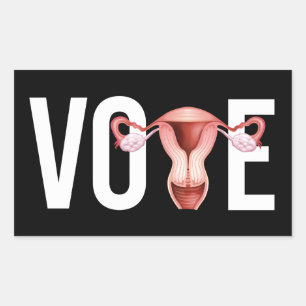 Sticker Rectangulaire Votez avec votre utérus