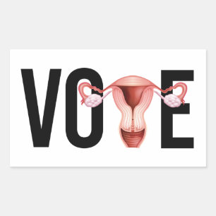 Sticker Rectangulaire Votez avec votre utérus