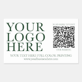 Sticker Rectangulaire Votre logo Image Entreprise Code QR