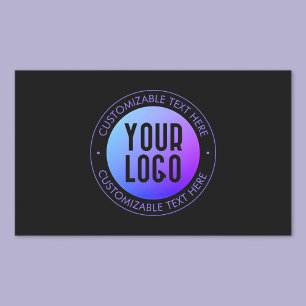 Sticker Rectangulaire Votre logo & moderne bleu & violet Ombre dégradant