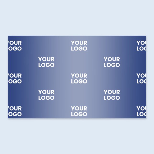 Sticker Rectangulaire Votre logo Simple Répétition Logo Marine Blue Grad (Créateur téléchargé)