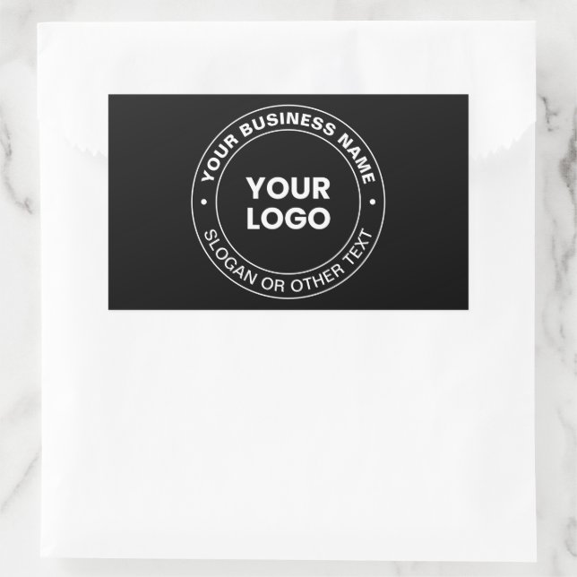 Sticker Rectangulaire Votre logo | Texte et éléments modifiables (Sac)