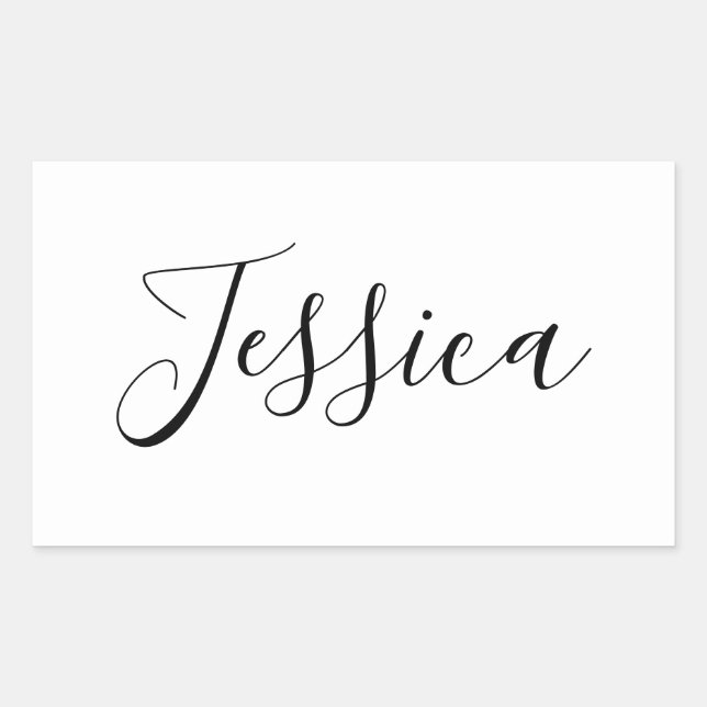 Sticker Rectangulaire Votre nom | Script élégant (Devant)