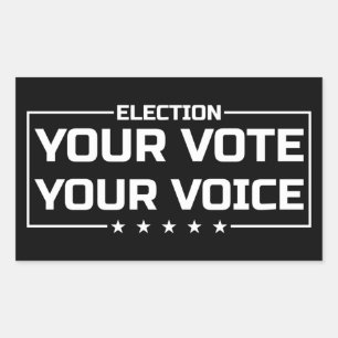 Sticker Rectangulaire Votre Vote Votre Voix police blanche