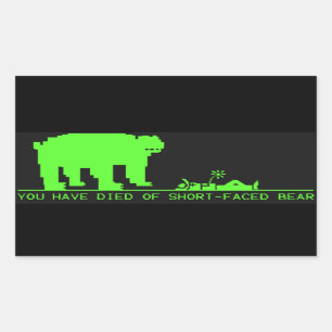 Sticker Rectangulaire Vous Êtes Mort D'Ours À Face Courte À L'Hommage